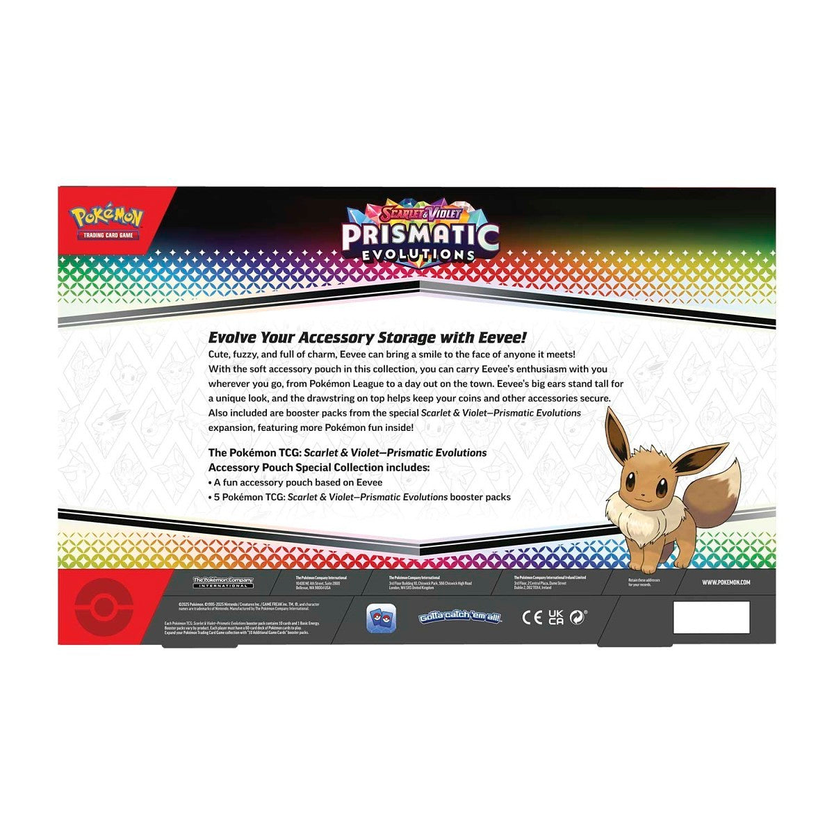 Pokemon Prismatic Evolutions Eevee Accessory Pouch Set