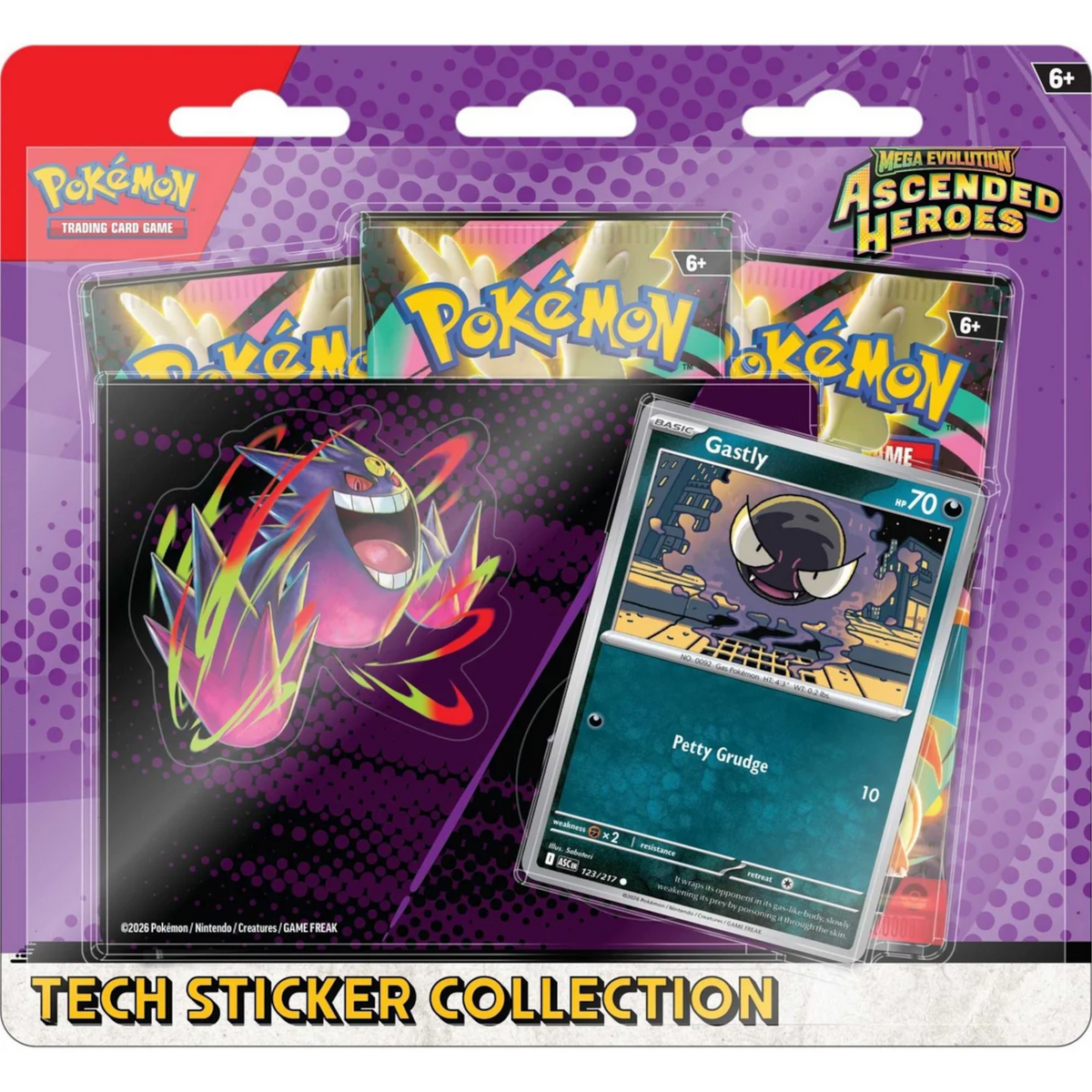 Pokemon TCG Mega Evolution: Ascended Heroes Tech Sticker Collection – Gastly