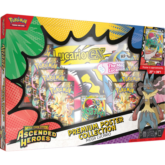 Pokemon TCG Mega Evolution: Ascended Heroes – Mega Lucario Premium Poster Collection
